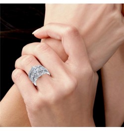 Trio Sterling Silver Cubic Zirconia CZ Marquise Wedding Ring Set Anniversary for Women $26.99 Sets