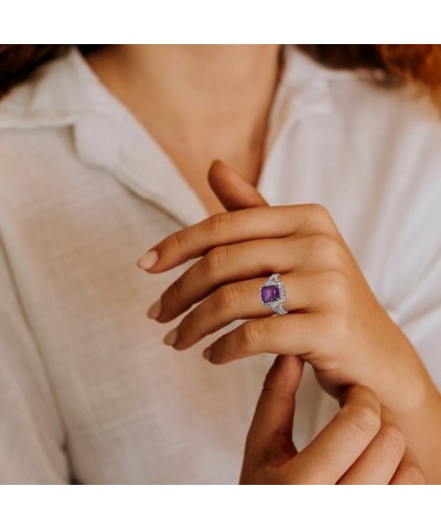 Women's Sterling Silver Radiant-Cut Personalized Birthstone Victorian Filigree Ring October Birthstone $32.50 Rings