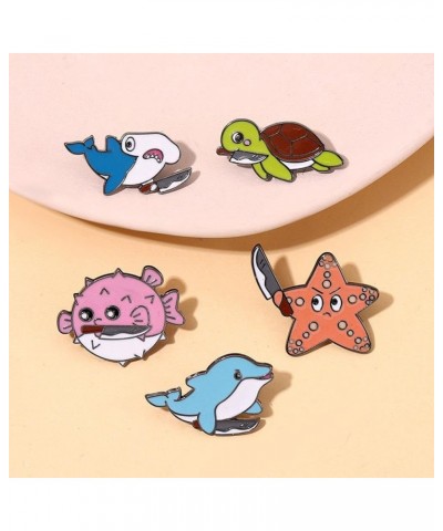 1/5/7pcs Save The Ocean Environmentalist Brooches & Pins, Cute Marine Protection Brooch, Protect The Earth Cartoon Brooch Pin...