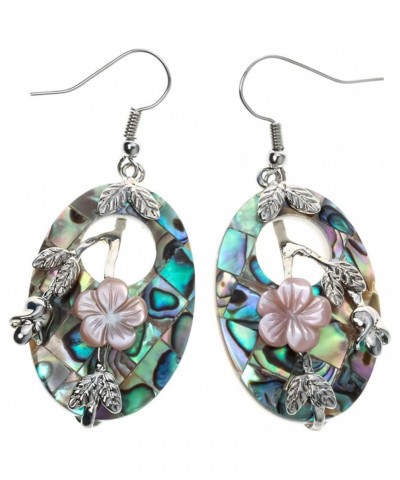 Women's Abalone Shell Flower Dangle Earrings - 2 Inch - Ultra Light Oval $11.19 Earrings