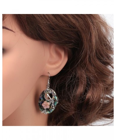 Women's Abalone Shell Flower Dangle Earrings - 2 Inch - Ultra Light Oval $11.19 Earrings