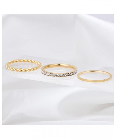 Gold Plated Rings Stackable Rings for Women Layering Band Twisted Rope Rings Comfort Fit Size 5 to 10 plated-yellow $9.87 Rings