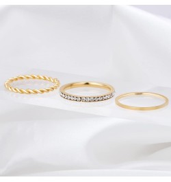 Gold Plated Rings Stackable Rings for Women Layering Band Twisted Rope Rings Comfort Fit Size 5 to 10 plated-yellow $9.87 Rings