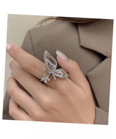 Butterfly Ring Women Finger Ring Rings for Girls Ring for Girls Open Ring Butterflies Finger Ring Girls Rings Decor Women Adj...