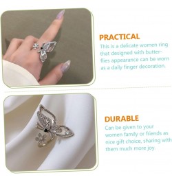 Butterfly Ring Women Finger Ring Rings for Girls Ring for Girls Open Ring Butterflies Finger Ring Girls Rings Decor Women Adj...