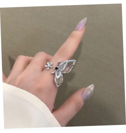 Butterfly Ring Women Finger Ring Rings for Girls Ring for Girls Open Ring Butterflies Finger Ring Girls Rings Decor Women Adj...