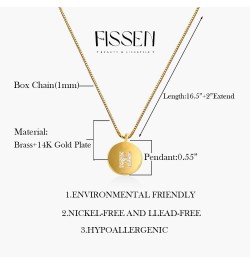 Initial Necklaces for Women Dainty Gold Letter Necklace 14K Gold Plated Disc Initial Name Pendant Necklaces for Women Trendy ...