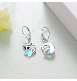 Frog Mushroom/Fox/Hedgehog/Black Cat/Astronaut/Koala/Dragonfly Earrings 925 Sterling Silver Earrings for Girls Women Hedgehog...