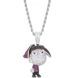 Moca Jewelry Iced Out Cartoon Pendant Necklace 18K Gold Plated Bling CZ Simulated Diamond Hip Hop Rapper Chain Necklace for M...