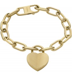 Women's Harlow Linear Texture Heart Gold-Tone Stainless Steel Station Bracelet, Color: Gold (Model: JF04658710) $47.00 Bracelets