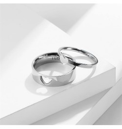 Matching Rings for Couples, Matching Heart Promise Rings for Couples I Love You Engagement Wedding Ring Stainless Steel Coupl...