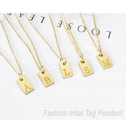 Silver Initial Necklaces for Women Trendy Name Letter Necklace Cute Initial Tag Pendant Necklace for Girls Dainty Alphabet Pe...