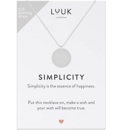 925 sterling silver necklaces with lucky charm, SIMPLICITY gift card, pendant, women's jewelry, daily wear, durable and hypoa...