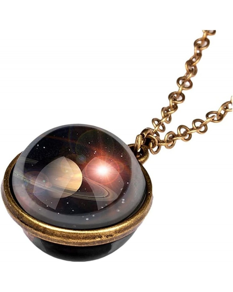 Glow Planet Dome Double Dark System Glass Galaxy Sided In Pendant Necklace The Necklaces Pendants Fashion Personality Design ...