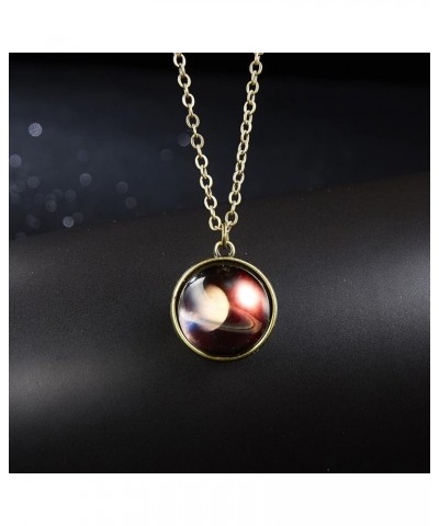 Glow Planet Dome Double Dark System Glass Galaxy Sided In Pendant Necklace The Necklaces Pendants Fashion Personality Design ...