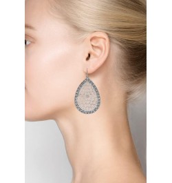 Capwell + Co Stone Sparkle Teardrop Filigree Statement Drop Dangle Fashion Earrings Gifts for Women and Young Girls Gold $11....