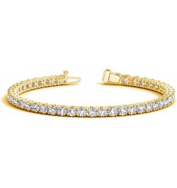 1-20 Carat LAB GROWN Classic Diamond Tennis Bracelet 4 Prong Ultra Premium Collection (E-F Color, VS2-SI1 Clarity) Yellow Gol...