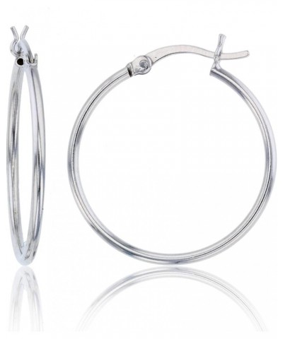 Solid 925 Sterling Silver High Polished Hypoallergenic Hoop Earring Set for Women | 1.25mm- 4mm Thick Hoops | Secure Clip Top...