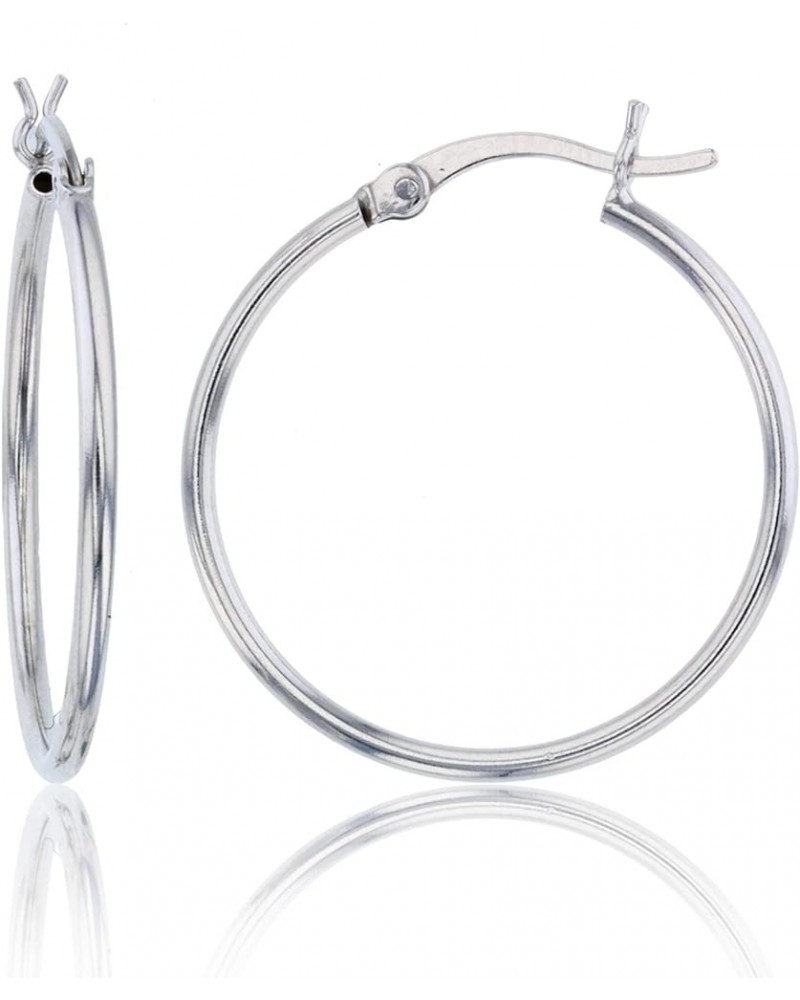 Solid 925 Sterling Silver High Polished Hypoallergenic Hoop Earring Set for Women | 1.25mm- 4mm Thick Hoops | Secure Clip Top...