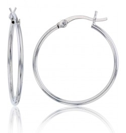 Solid 925 Sterling Silver High Polished Hypoallergenic Hoop Earring Set for Women | 1.25mm- 4mm Thick Hoops | Secure Clip Top...