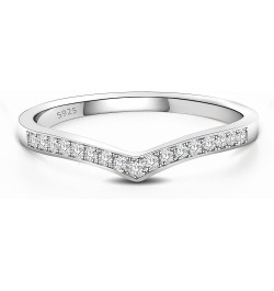 Moissanite Wedding Band Half Eternity Stackable Engagement Ring D Color VVS1 Lab Created Diamond V Shaped Ring $26.95 Bracelets