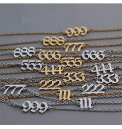 Women's Stainless Steel Angel Number Bracelet Ankle Anklet Chain Adjustable Minimalist Numerology Jewelry Silver 777, 8.3+2in...