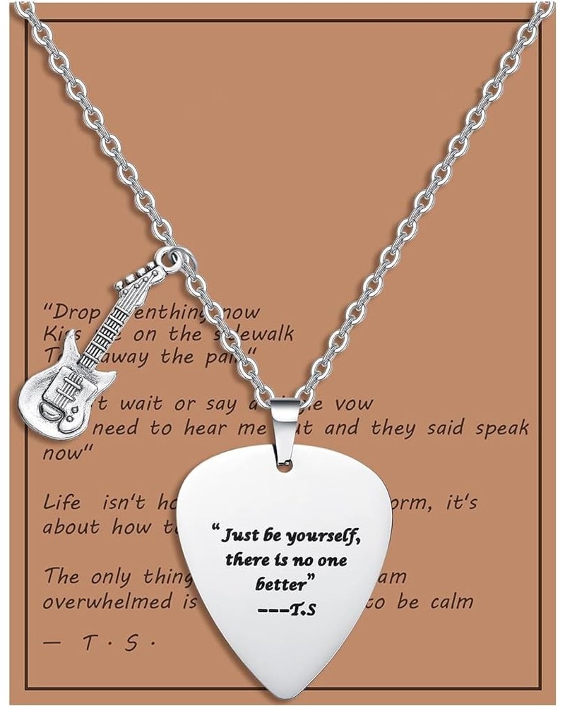 Music Quotes Guitar Pick Necklace for Women Guitar Pick Chain Necklace Music Necklace Outfits Jewelry Accessories Inspired Fa...