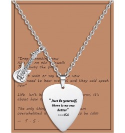 Music Quotes Guitar Pick Necklace for Women Guitar Pick Chain Necklace Music Necklace Outfits Jewelry Accessories Inspired Fa...