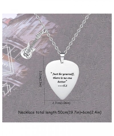 Music Quotes Guitar Pick Necklace for Women Guitar Pick Chain Necklace Music Necklace Outfits Jewelry Accessories Inspired Fa...