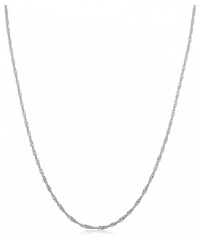 10k White Gold Singapore Chain Necklace For Women - Real Gold (choose from 0.7mm, 1mm, 1.4mm, 1.7mm width - sizes from 14 to ...