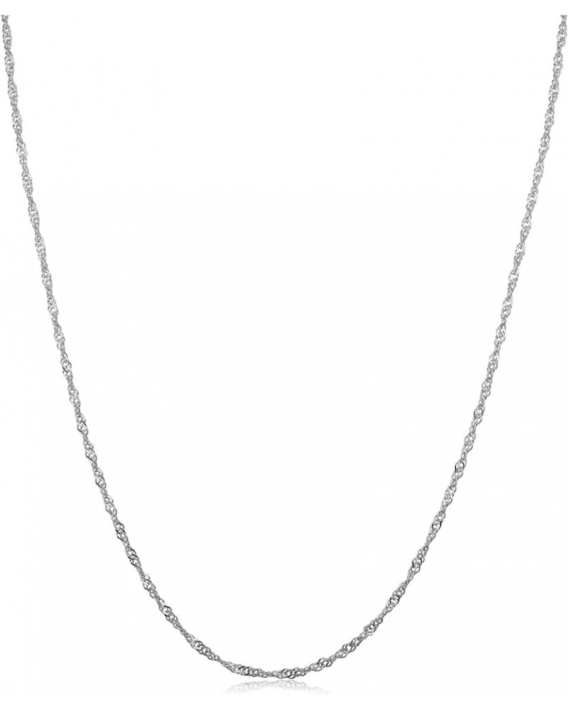 10k White Gold Singapore Chain Necklace For Women - Real Gold (choose from 0.7mm, 1mm, 1.4mm, 1.7mm width - sizes from 14 to ...