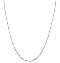 10k White Gold Singapore Chain Necklace For Women - Real Gold (choose from 0.7mm, 1mm, 1.4mm, 1.7mm width - sizes from 14 to ...