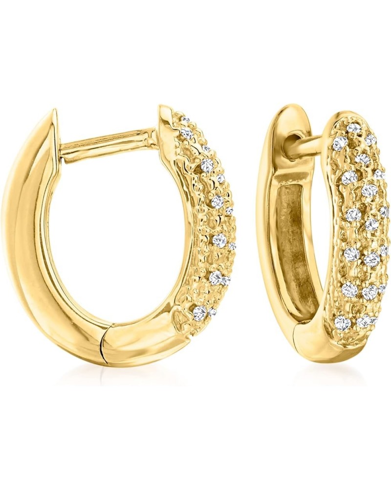 0.10 ct. t.w. Diamond Huggie Hoop Earrings 18kt Gold Over Silver $51.70 Earrings