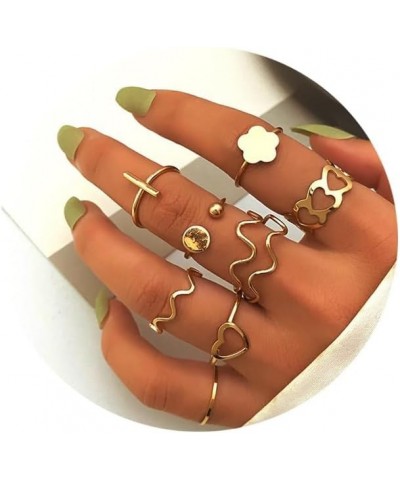 22 Pcs Gold Kunckle Rings Set for Girls Stackable Rings Pack for Women Boho Butterfly Finger Rings Set Vintage Heart Rings Je...