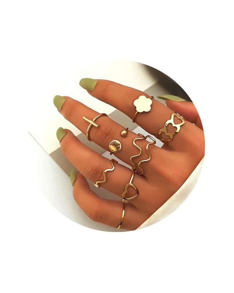 22 Pcs Gold Kunckle Rings Set for Girls Stackable Rings Pack for Women Boho Butterfly Finger Rings Set Vintage Heart Rings Je...