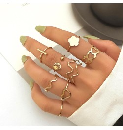 22 Pcs Gold Kunckle Rings Set for Girls Stackable Rings Pack for Women Boho Butterfly Finger Rings Set Vintage Heart Rings Je...