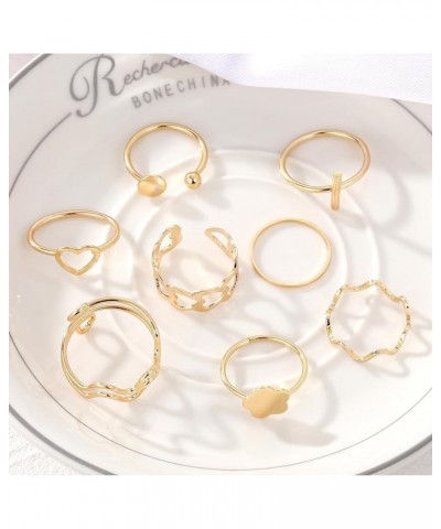 22 Pcs Gold Kunckle Rings Set for Girls Stackable Rings Pack for Women Boho Butterfly Finger Rings Set Vintage Heart Rings Je...