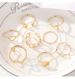 22 Pcs Gold Kunckle Rings Set for Girls Stackable Rings Pack for Women Boho Butterfly Finger Rings Set Vintage Heart Rings Je...