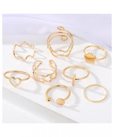 22 Pcs Gold Kunckle Rings Set for Girls Stackable Rings Pack for Women Boho Butterfly Finger Rings Set Vintage Heart Rings Je...