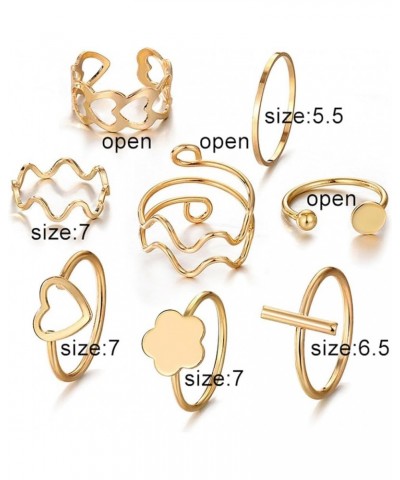 22 Pcs Gold Kunckle Rings Set for Girls Stackable Rings Pack for Women Boho Butterfly Finger Rings Set Vintage Heart Rings Je...