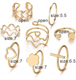 22 Pcs Gold Kunckle Rings Set for Girls Stackable Rings Pack for Women Boho Butterfly Finger Rings Set Vintage Heart Rings Je...