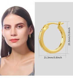 14K Gold Plated Hoop Earrings for Women Girls 925 Sterling Silver Post ( Large Small Twisted Chunky Thick CZ Hoop Square ) Ho...