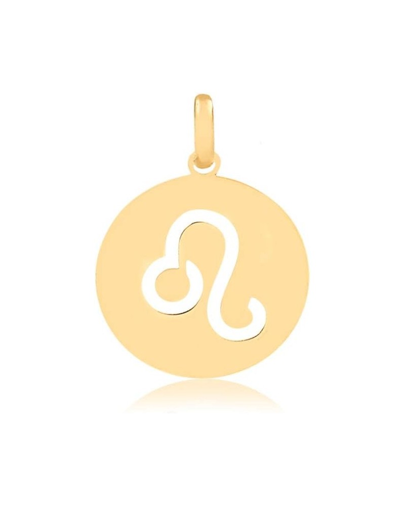 14k Solid Yellow Gold Zodiac Signs Medal Pendant for Necklace for Girls, Teens, Women and Men Leo $48.95 Necklaces