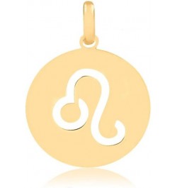 14k Solid Yellow Gold Zodiac Signs Medal Pendant for Necklace for Girls, Teens, Women and Men Leo $48.95 Necklaces