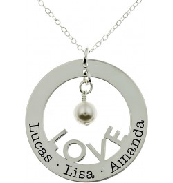 Personalized LOVE Washer Shiny Sterling Silver Necklace. Customize a Shiny Washer Charm. Choice of Sterling Silver Chain. 20"...