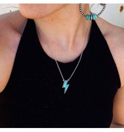 Western Necklaces Boho Turquoise Necklace Ligtning Bar Cow Tag Horseshoe Pendant Necklace 90S Cowgirl Hippie Western Jewelry ...