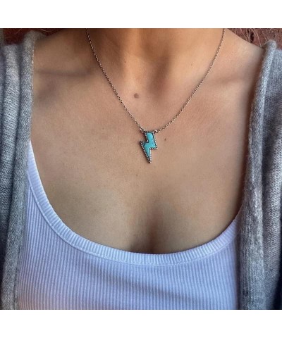 Western Necklaces Boho Turquoise Necklace Ligtning Bar Cow Tag Horseshoe Pendant Necklace 90S Cowgirl Hippie Western Jewelry ...