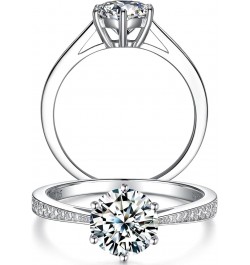 Moissanite Engagement Rings for Women, Sterling Silver Lab Created Diamond Promise Ring for Her Wedding Bands 1.5 carats $62....