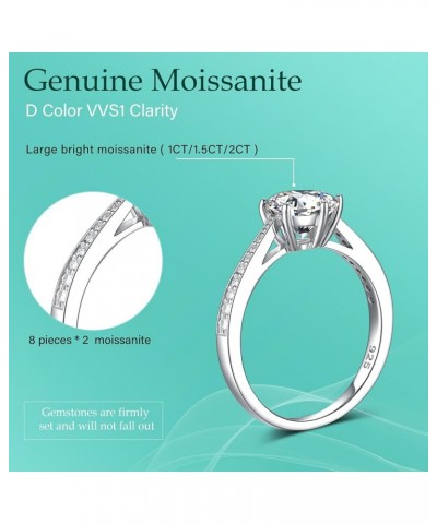 Moissanite Engagement Rings for Women, Sterling Silver Lab Created Diamond Promise Ring for Her Wedding Bands 1.5 carats $62....