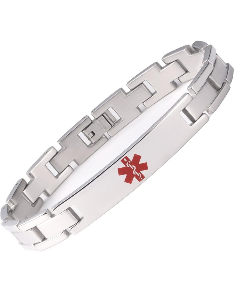 Free Engraving Medical Alert ID Bracelets for Men & Women 6.5-8.5 Inch Stainless Steel Emergency Alert ID Bracelets for Unise...